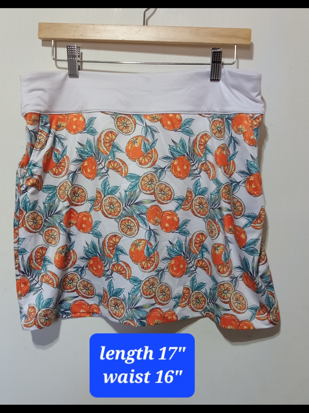 Coral Bay Orange & Teal Citrus Print Golf Skirt